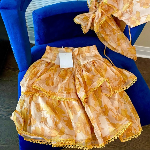 DearJose Yellow Havana Ruffle Floral Mini Skirt - Picture 5 of 5